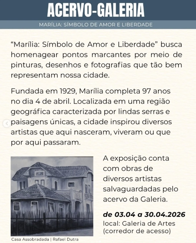 Evento galeria-municipal-de-artes---mostra-marilia-simbolo-de-amor-e