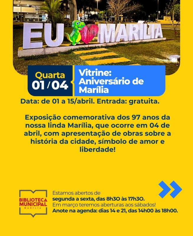 Evento biblioteca-municipal-exposicao-aniversario-de-marilia
