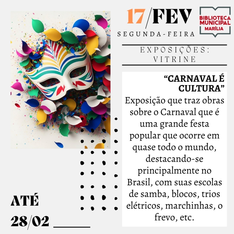 Evento biblioteca-municipal-exposicao-carnaval-e-cultura